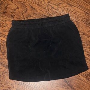 Maurices Black Velvet Drawstring Mini Skirt